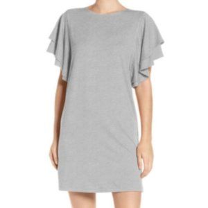 Felicity & Coco | Ruffle Sleeve Shift Dress Grey